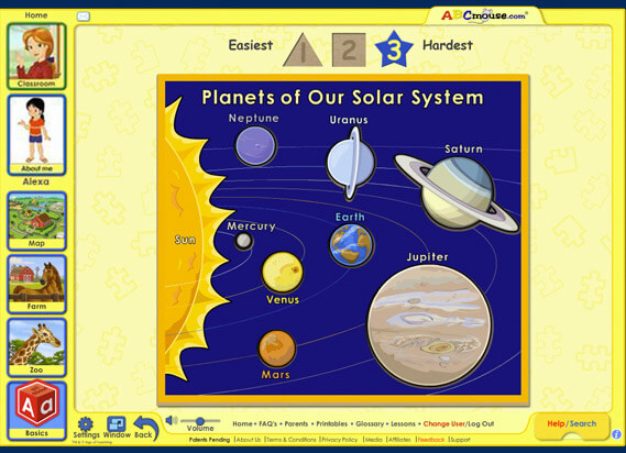 惑星を選んで枠に当てはめていくゲーム。子どもの考える力を鍛え、絵で覚えることもできます。